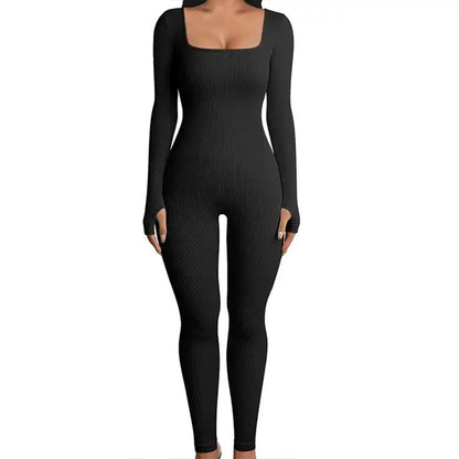 One-piece fitness suit, hip lift and thin fitness long-sleeved one-piece yoga suit