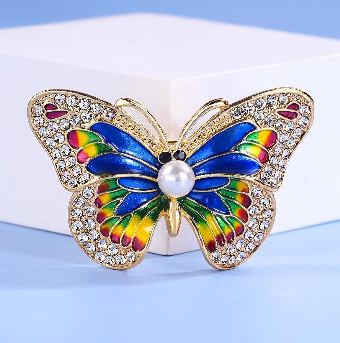 Drip Butterfly Brooch Alloy