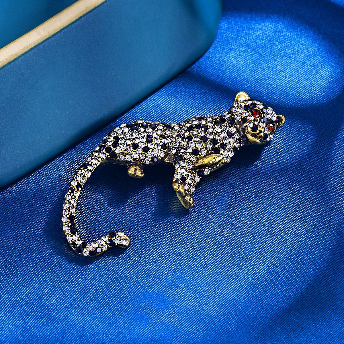 Rhinestone Cheetah Brooch