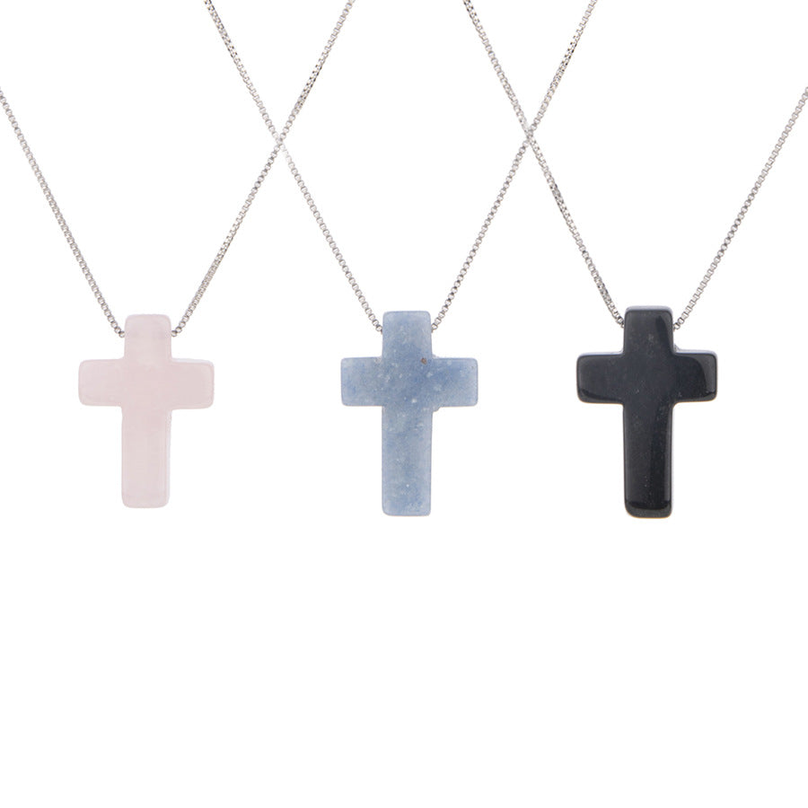 Cross Stainless Steel Adjustable Pendant Necklace