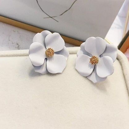 Colored flower earrings for women