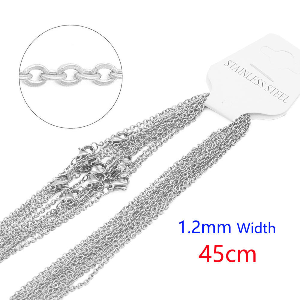 Stainless steel necklace O-chain flat cross DIY