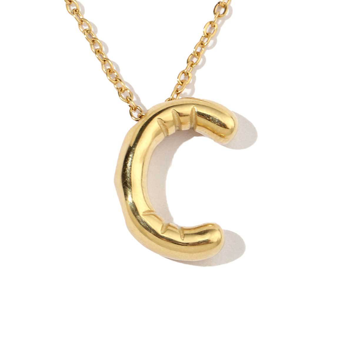 18k real gold titanium steel bubble letter pendant