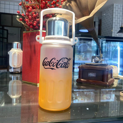 PC Material Plastic Cup with Handle, Gradient Water Bottle