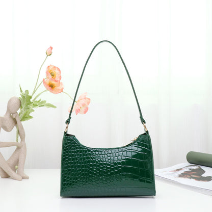 Crocodile pattern women's handbag