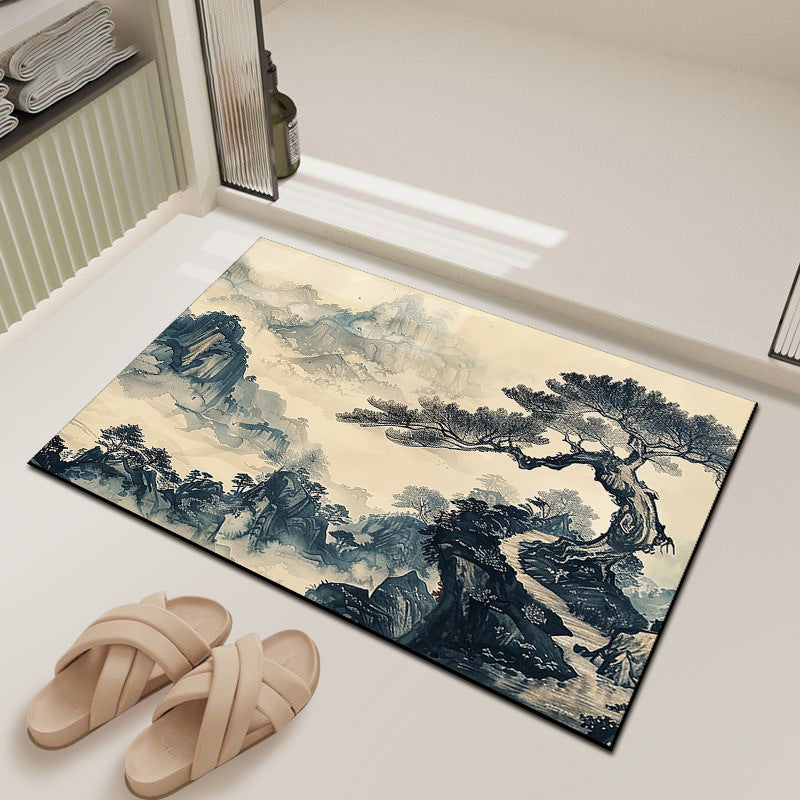 Diatomaceous earth ink wash bath mat