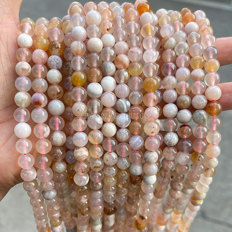 Multi-colored cherry blossom agate loose beads