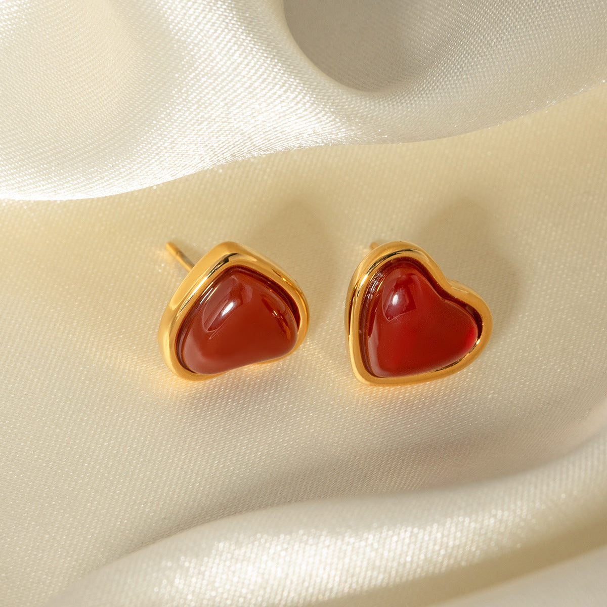 Red heart earrings