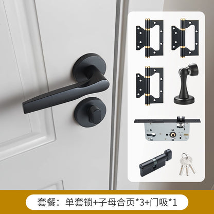 Gold mechanical door lock handle lock