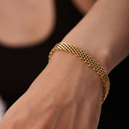 women's wide watch strap chain bracelet