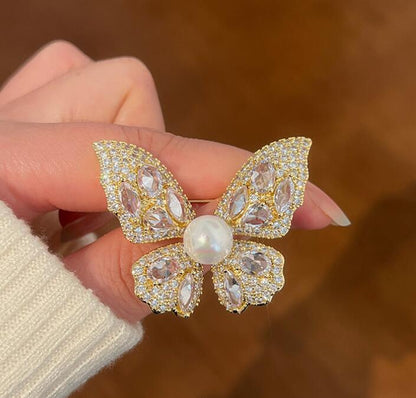 Butterfly full diamond brooch woman