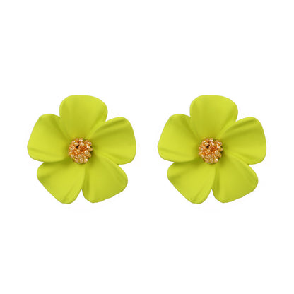 Flower stud earrings girlish temperament