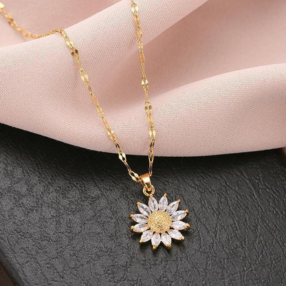 Sunflower Titanium Steel Necklace