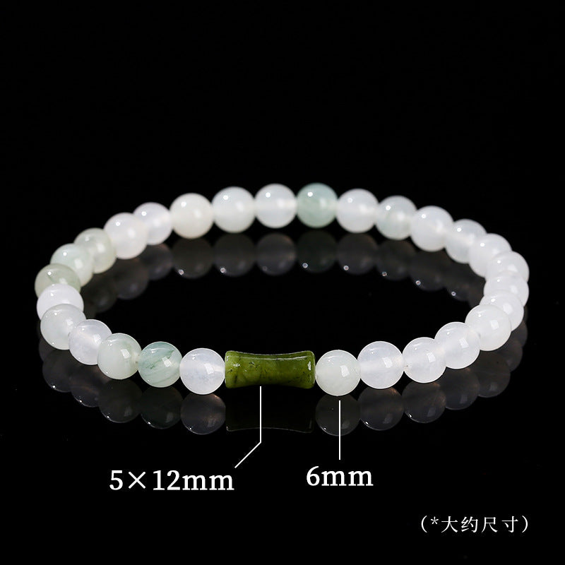 Natural Ice Jade Round Beads Southern Yuzhu Festival Bracelet