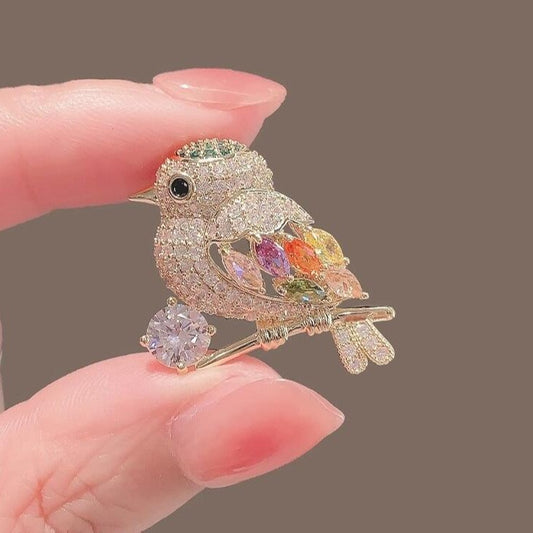 Bird brooch high-end