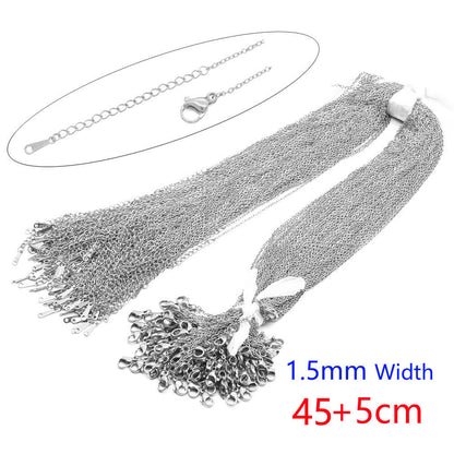 Stainless Steel Necklace O Shape Flat Chain