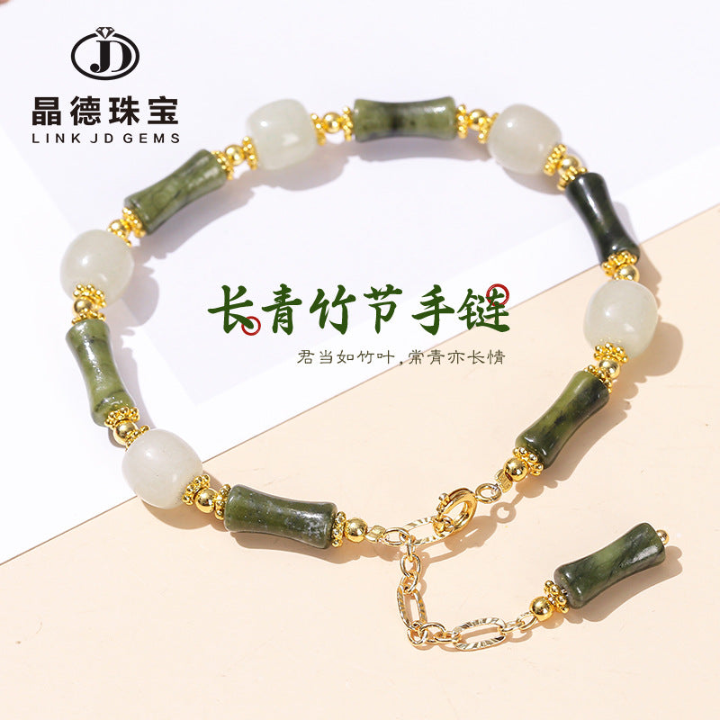 Natural southern jade olive jade bamboo national style bracelet