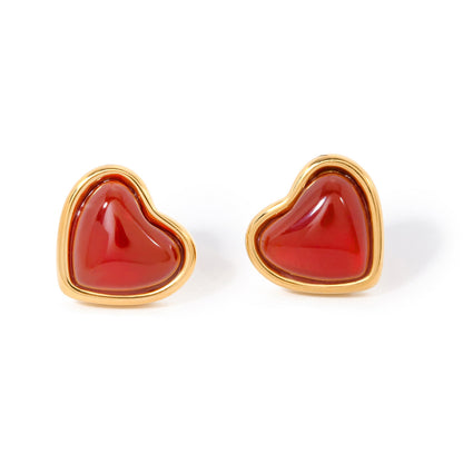 Red heart earrings