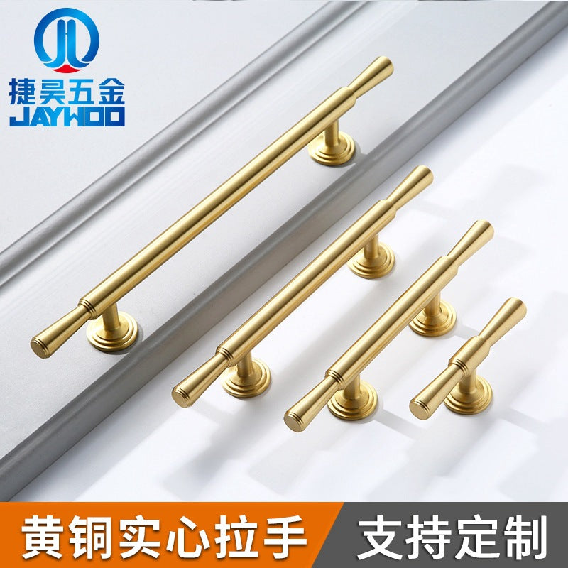 Solid cabinet door gold brass handle