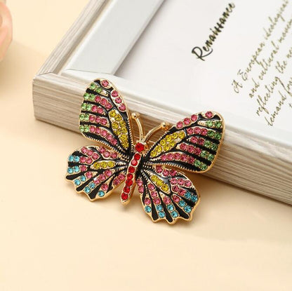 Diamond Butterfly Animal Brooch