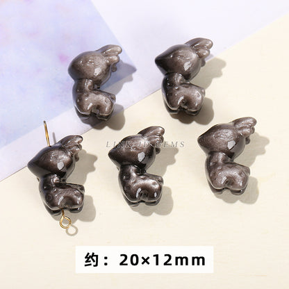 Wholesale of natural silver obsidian carving pendants