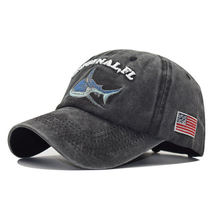 Cartoon Washed Shark Cap