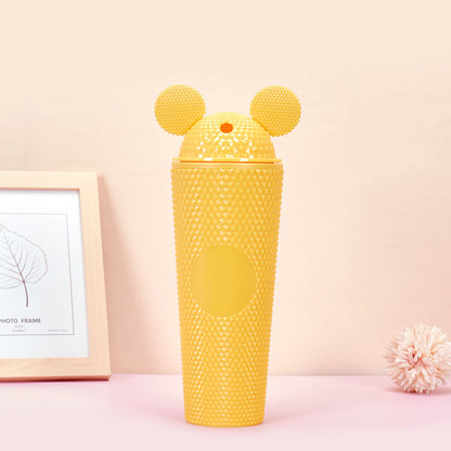 Mickey Durian Cup Diamond Plastic Straw Cup