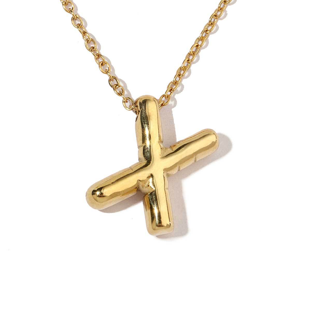 18k real gold titanium steel bubble letter pendant