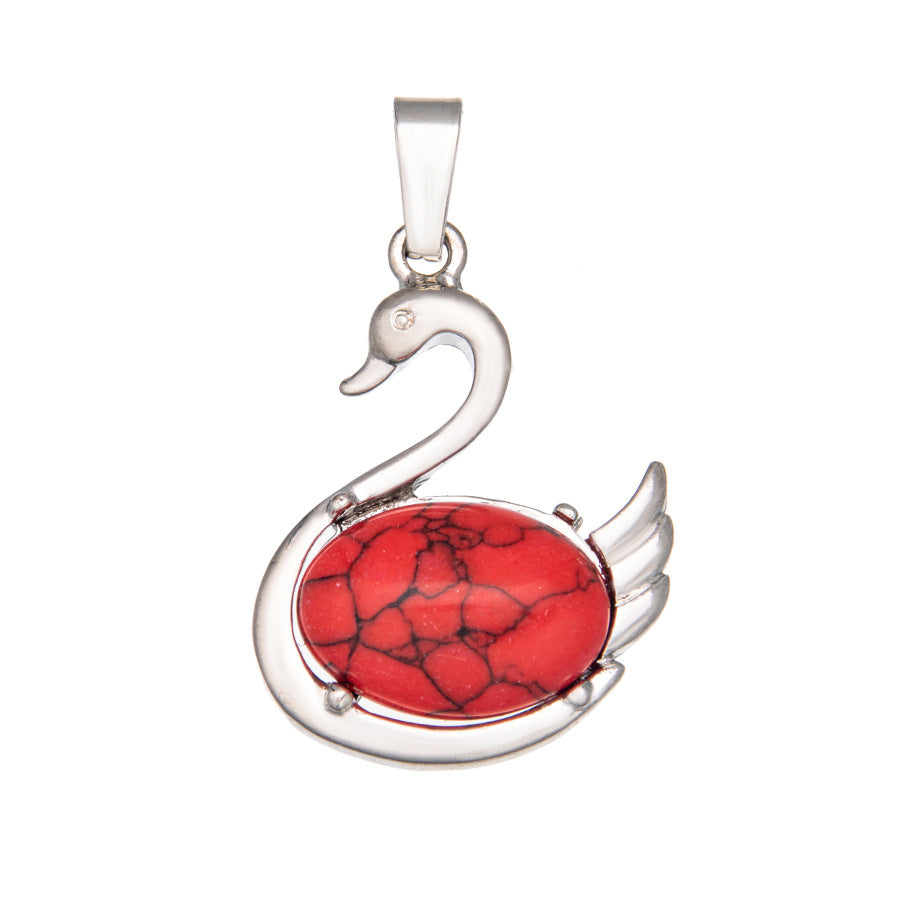 Crystal Swan Agate Pendant