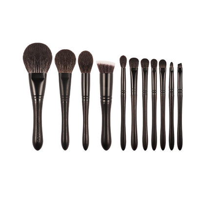 Ebony Wood 11-Piece Animal Hair Makeup Brush Set