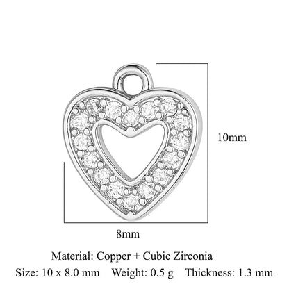 Color zircon peach heart copper zircon pendant.