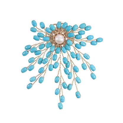 Turquoise fireworks corsage