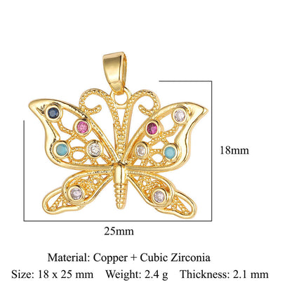 Unicorn love color zirconium copper micro-inlaid necklace pendant