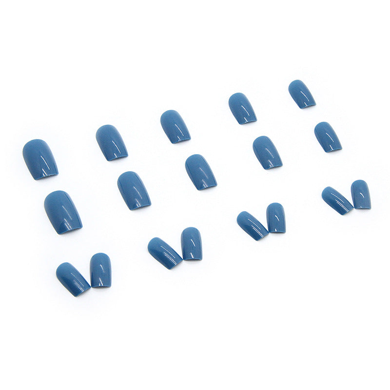 Mist Blue Square Nails