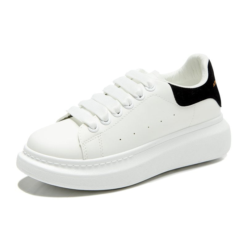 Women's lightweight thick-soled white shoes