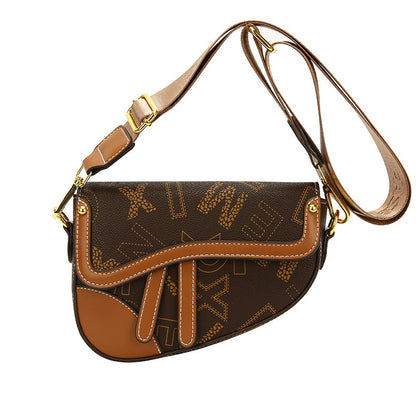 Semicircular Printed Saddle Women's Bag