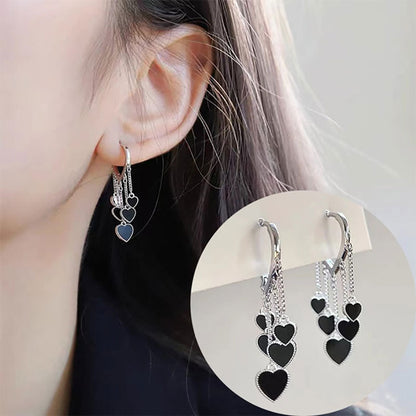 Pendientes de amor negro moda femenina 