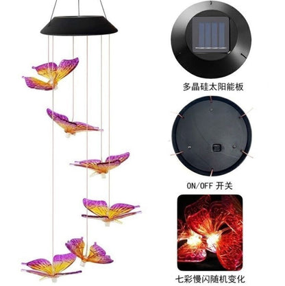 Wind Chime Light Polysilicon Solar Panel Garden Decoration