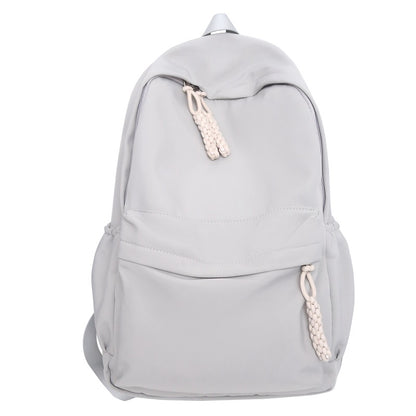 Solid color backpack student large capacity school bag