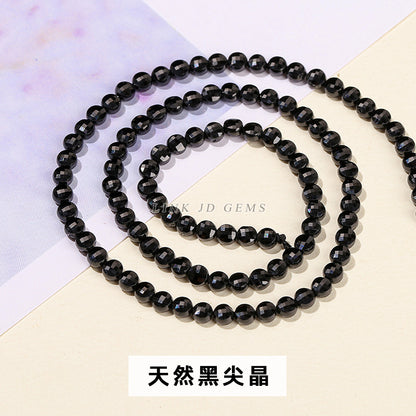 4Mm natural stone crystal cut round cake loose beads