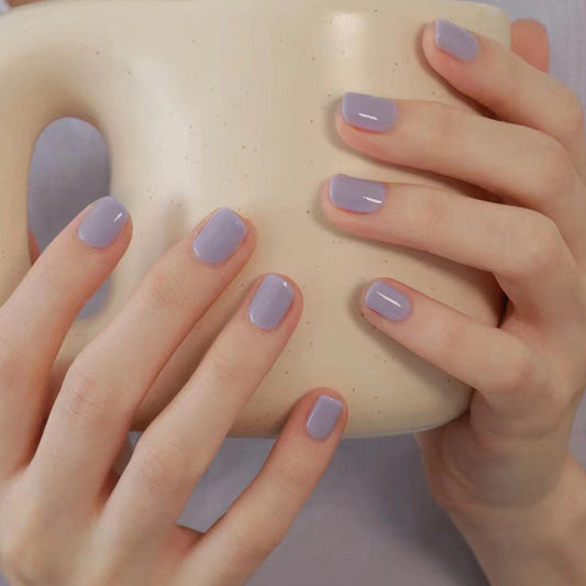 Light Purple Short Square Nails