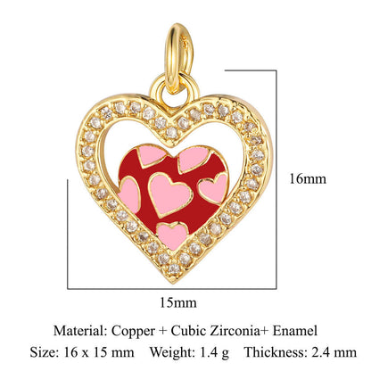 Heartbeat Eyes Mom Copper Zircon Pendant