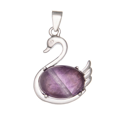 Crystal Swan Agate Pendant