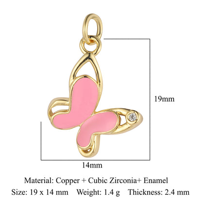 Feather dripping oil crown love copper zircon pendant