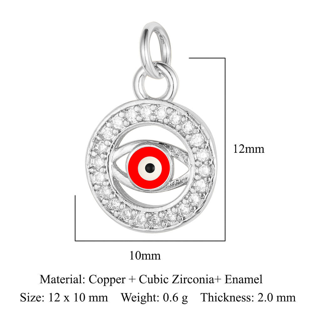 Seven Beads Devil's Eye Copper Zircon Pendant