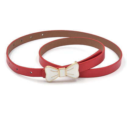 Bow Board Buckle Belt Ladies Patent Leather