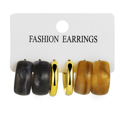 Acetate earrings set of 3 pairs