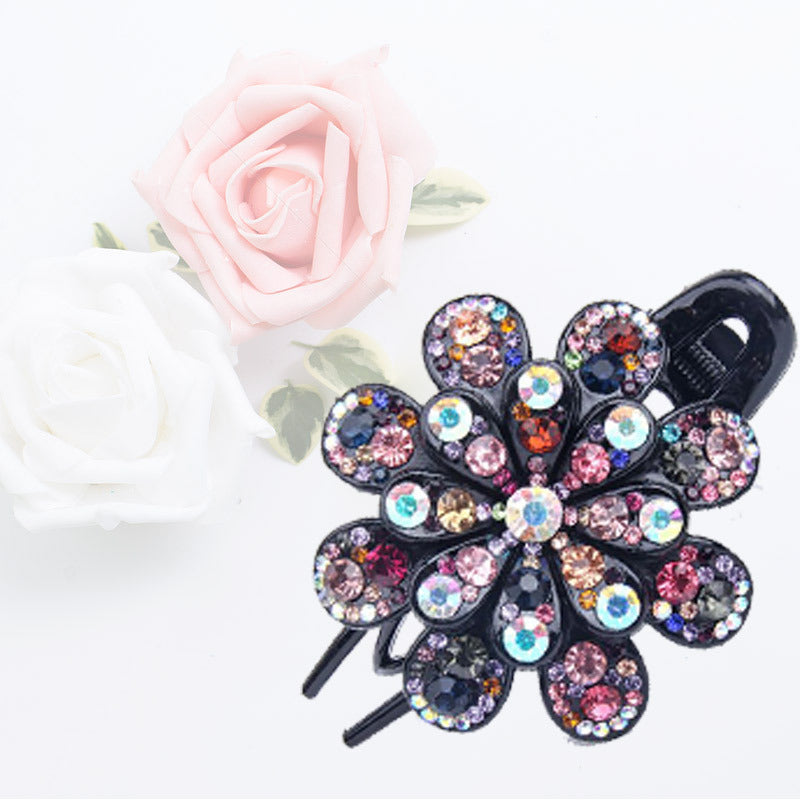 Flower disc hair pin three tooth clip hair accessories