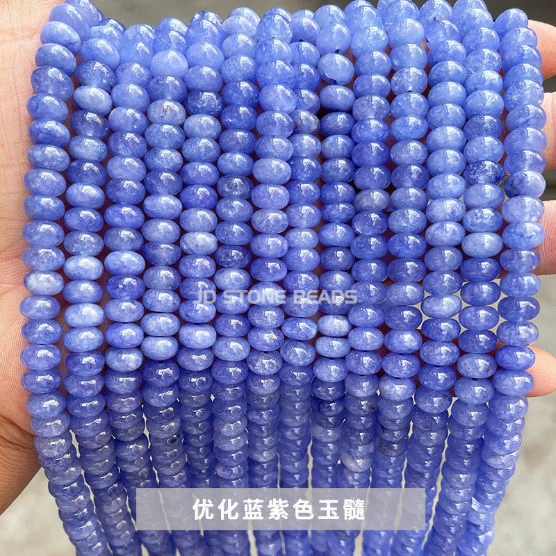 8 * 5Mm multi-colored chalcedony smooth abacus beads loose beads