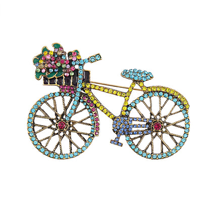 Bicycle diamond brooch